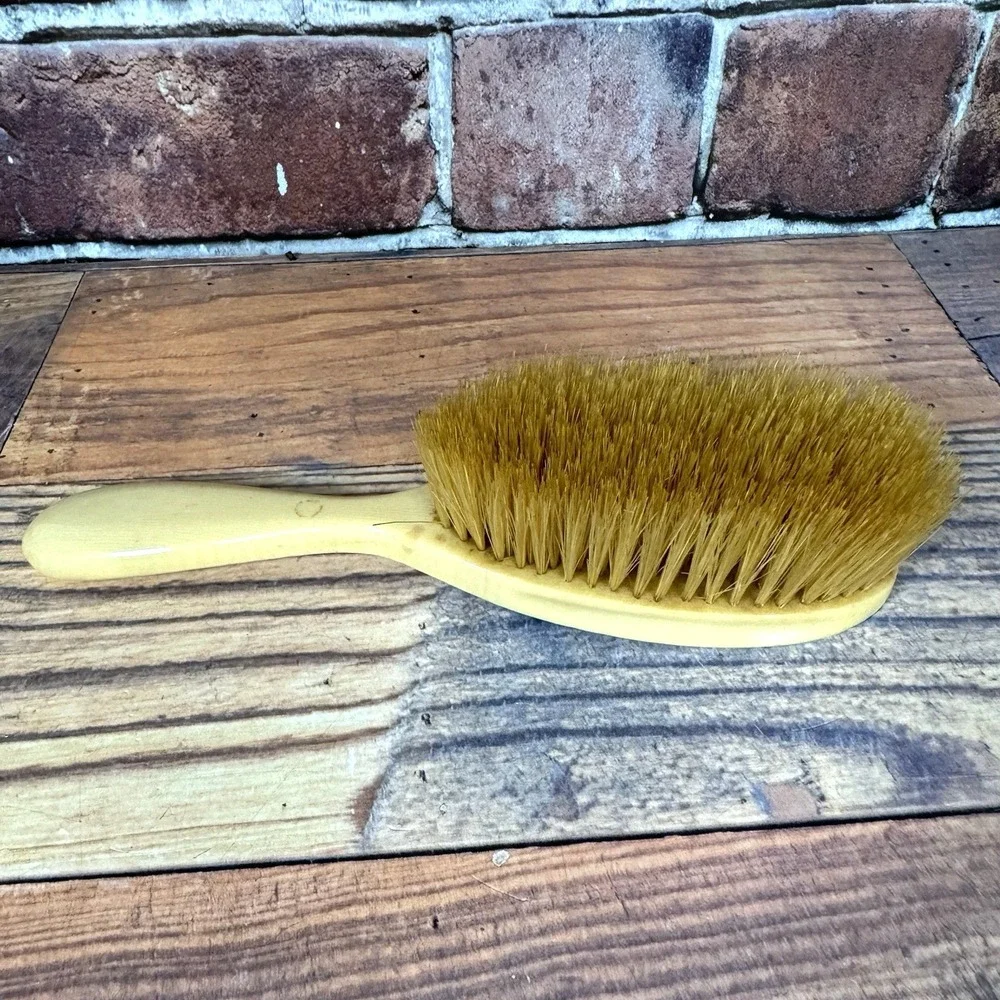 Vtg Vanity Set Mirror Brush Bakelite Celluloid‎ 1920's Natural Bristles Antique
